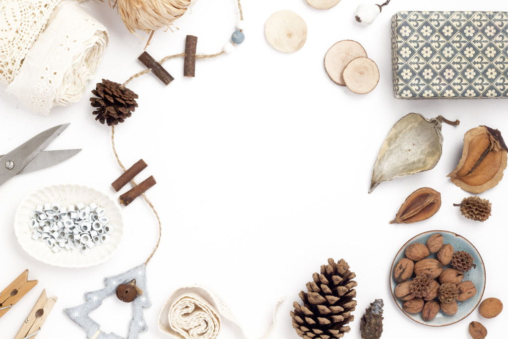 简约创意圣诞节装饰边框背景图片