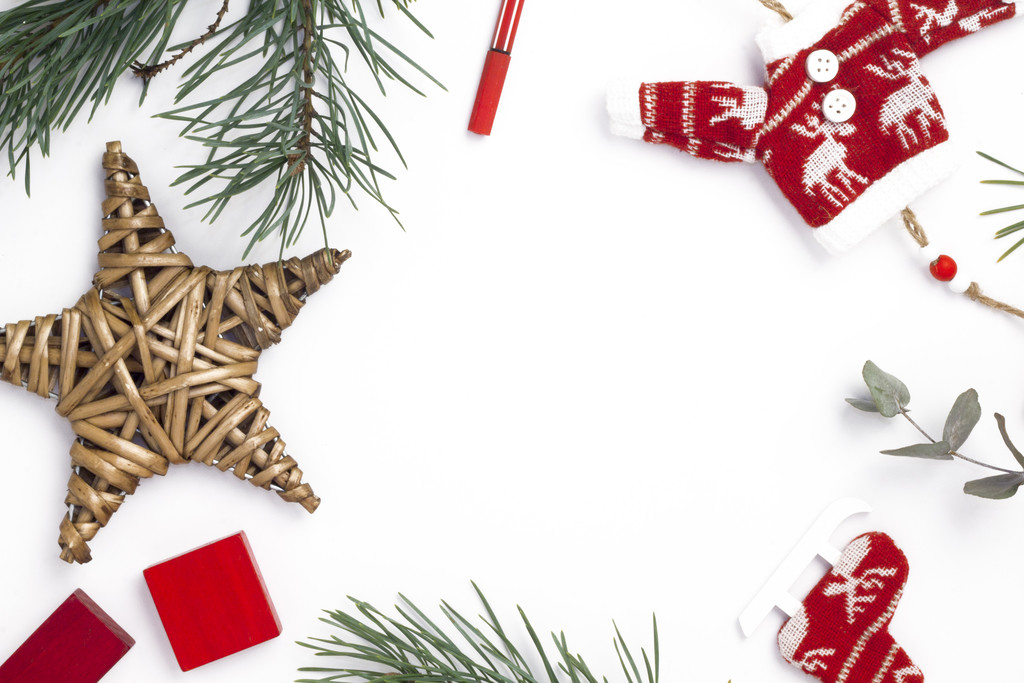 简约创意圣诞节装饰边框背景图片