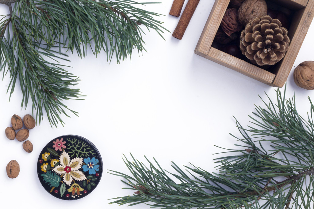 简约创意圣诞节装饰边框背景图片