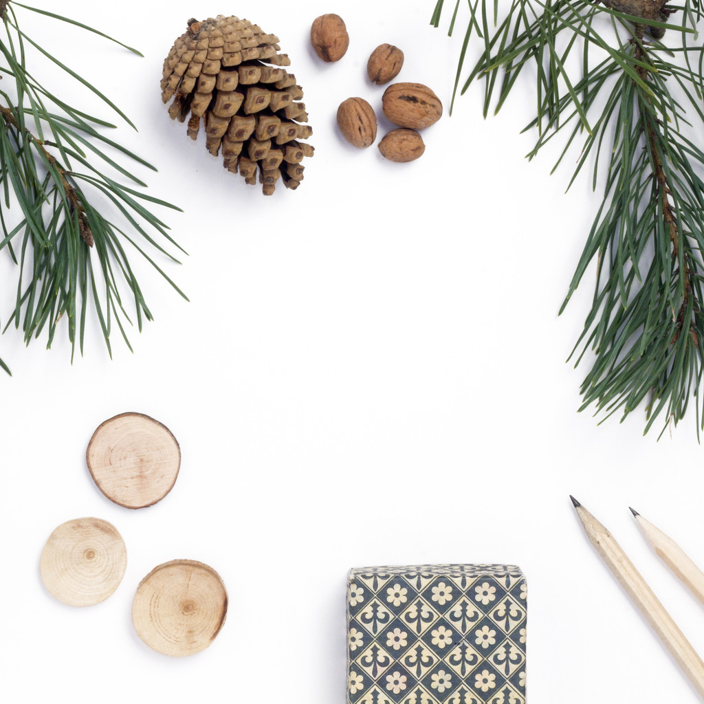 简约创意圣诞节装饰边框背景图片