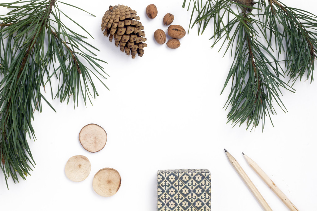 简约创意圣诞节装饰边框背景图片