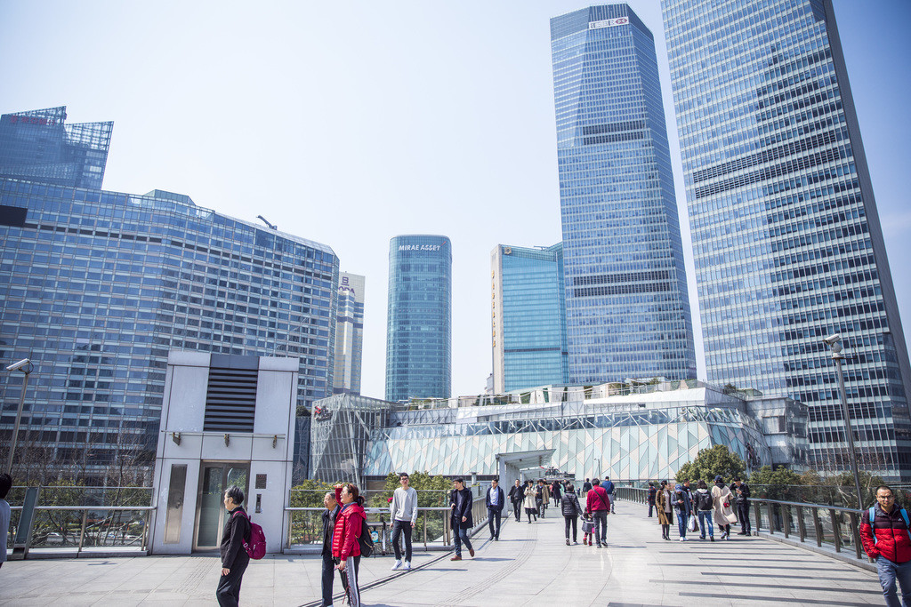 商务城市上海建筑物背景图片