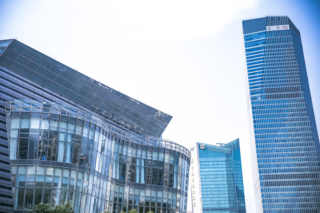 商务城市上海建筑物背景图片