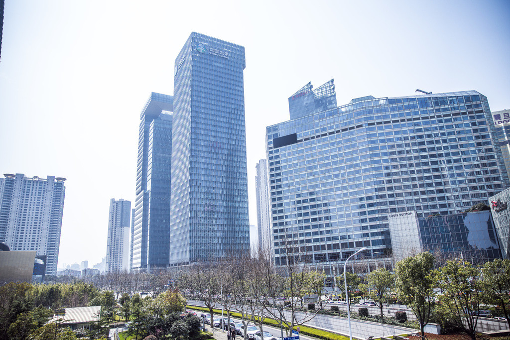 商务城市上海建筑物背景图片