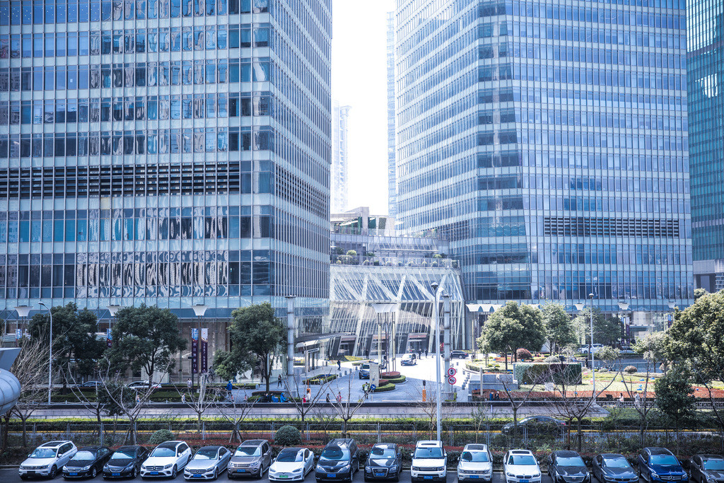商务城市上海建筑物背景图片