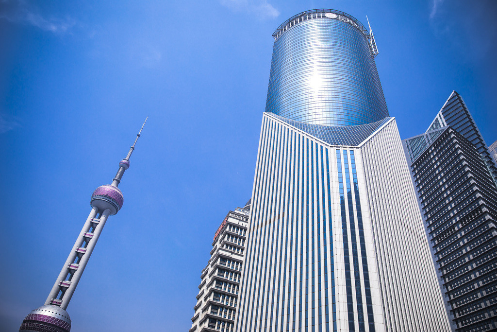商务城市上海建筑物背景图片