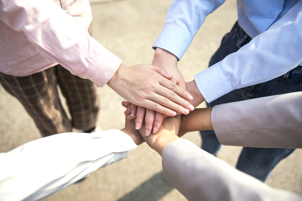 商务团队合作手势背景图片