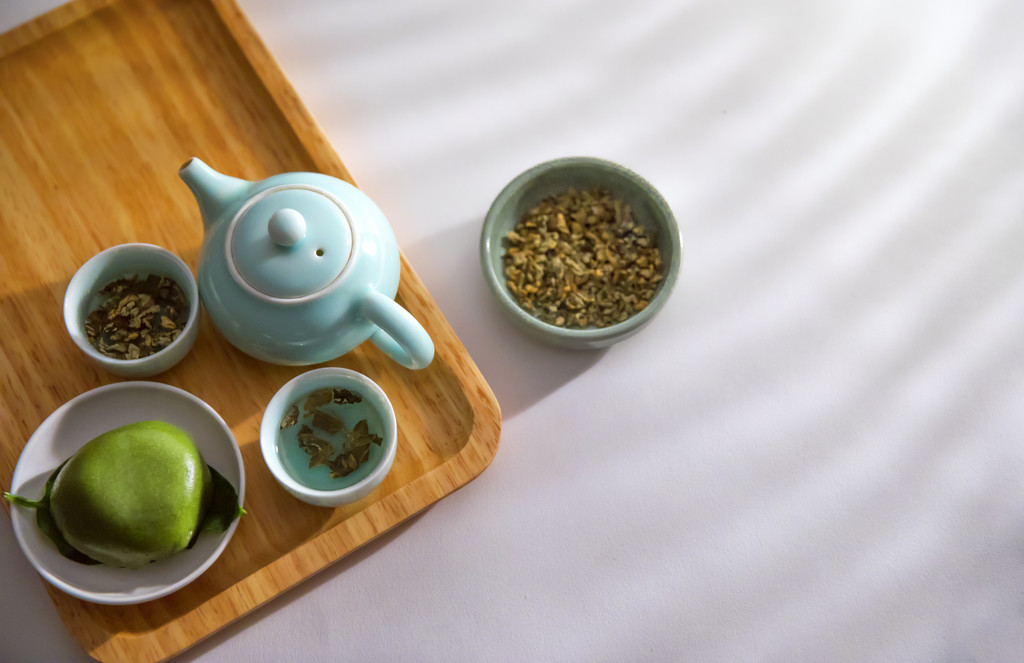 清明节春茶团子背景图片