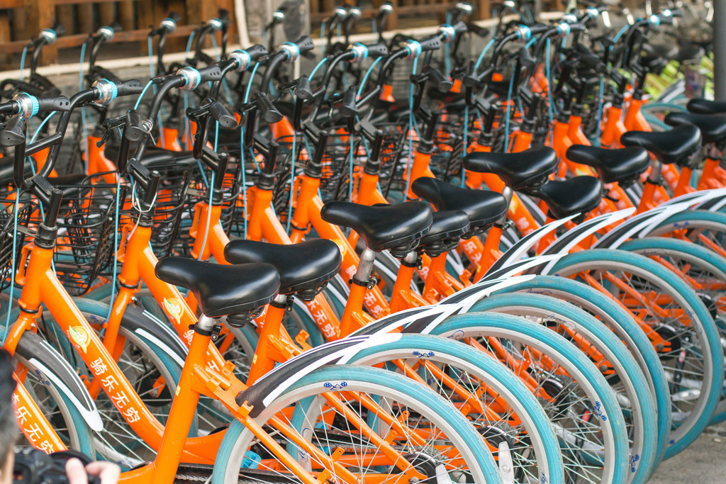 春游踏青自行车背景图片