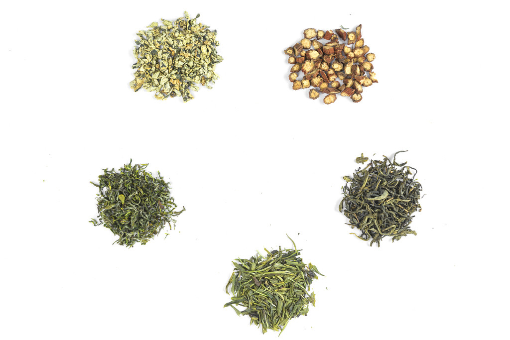 春季茶叶花茶背景图片