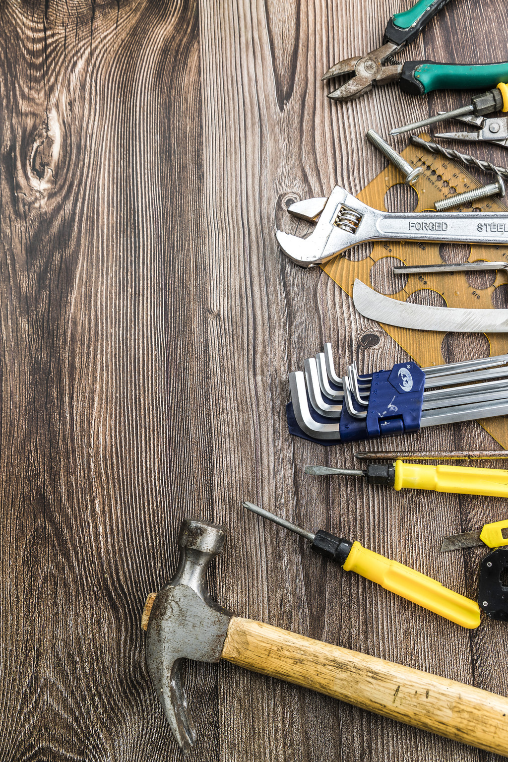 五一劳动节劳动工具背景图片