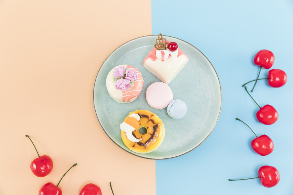 小清新马卡龙下午茶水果图片