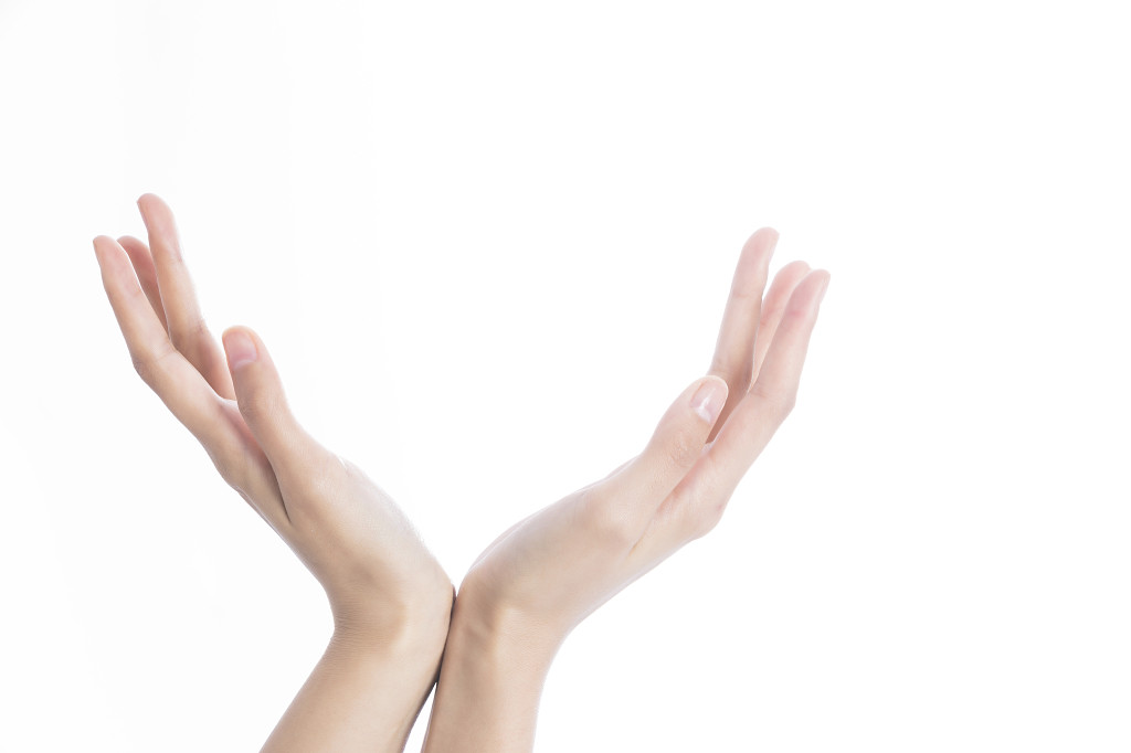 女士柔美手势手部动作背景图片