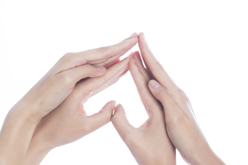 女士柔美手势手部动作背景图片