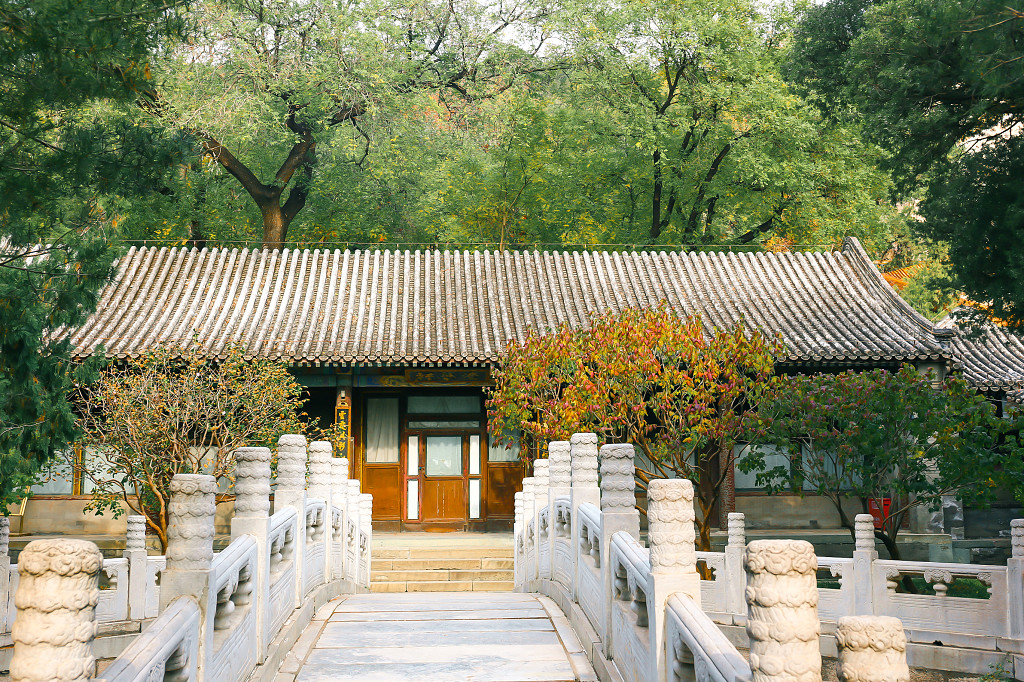 拱桥故宫中国传统建筑宫殿背景图片