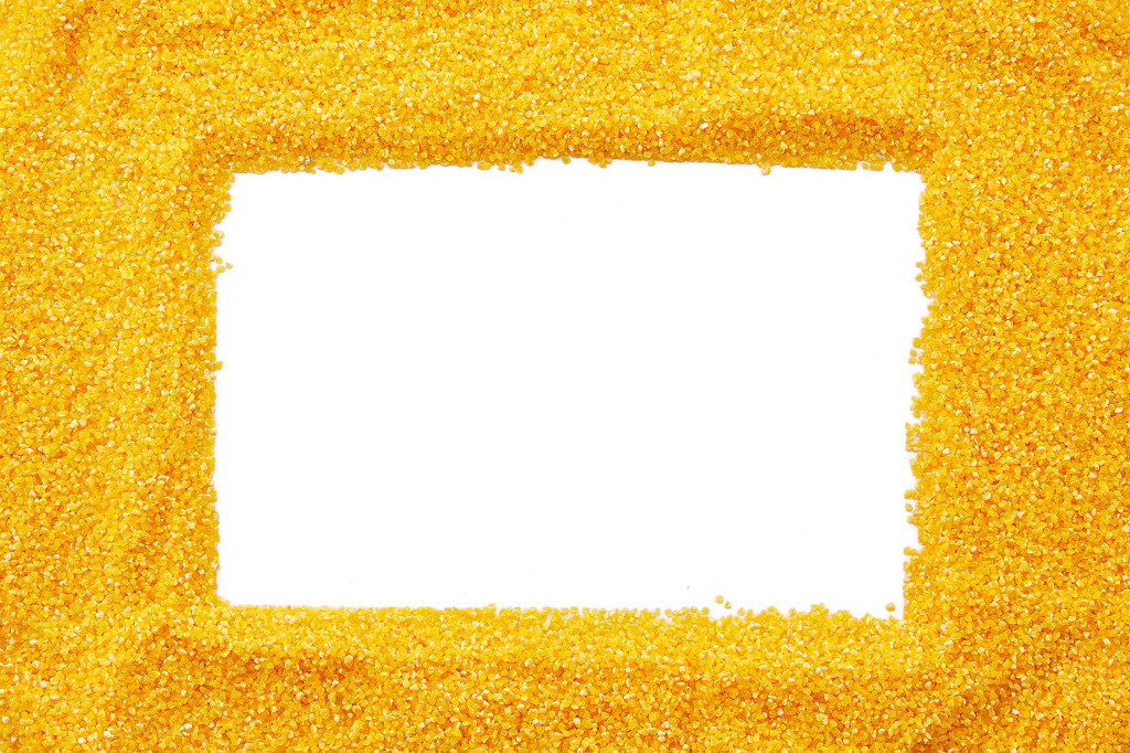 粮食白底特写长方形玉米糁配图谷物节