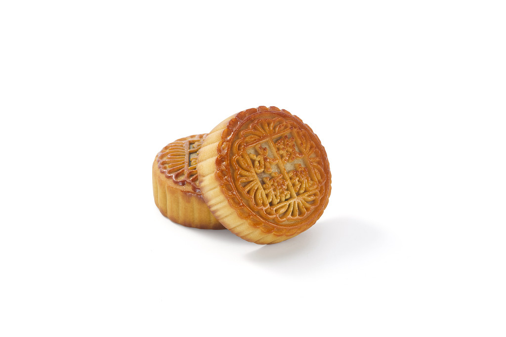 中秋月饼中秋元素中秋佳节迎中秋浓情中秋八月十五中秋节美味金色月饼白底图