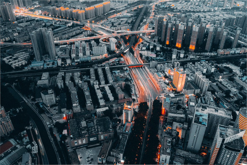 两个立交连接处 郑州立交连接 立交桥