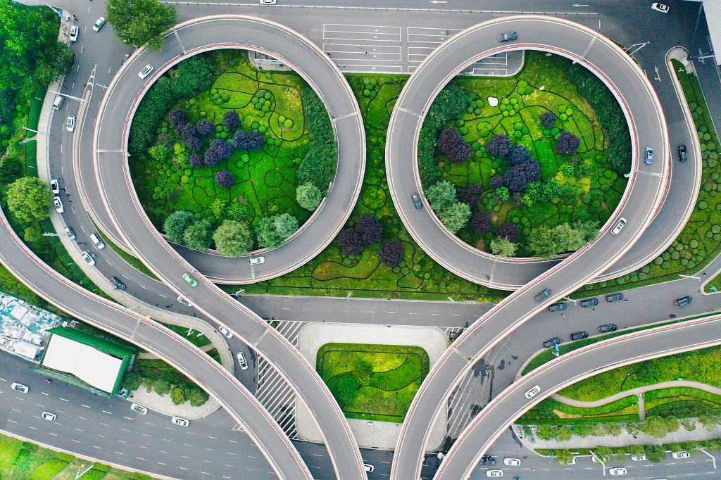 郑州金水区会展中心立交桥 紧箍咒立交桥