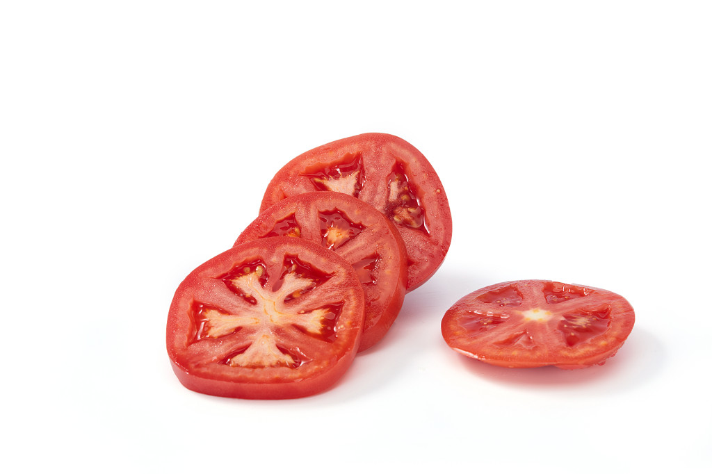 白底蔬菜西红柿切片西红柿切开西红柿番茄配图蔬菜果蔬