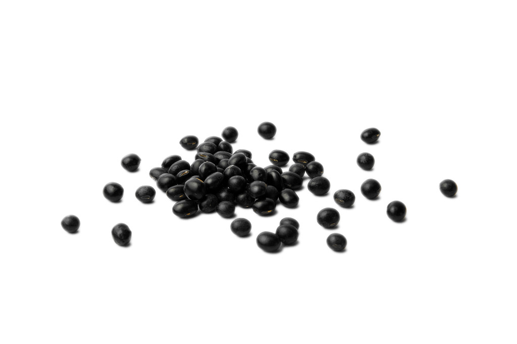白底粮食黑豆豆子散落黑豆几粒黑豆谷物
