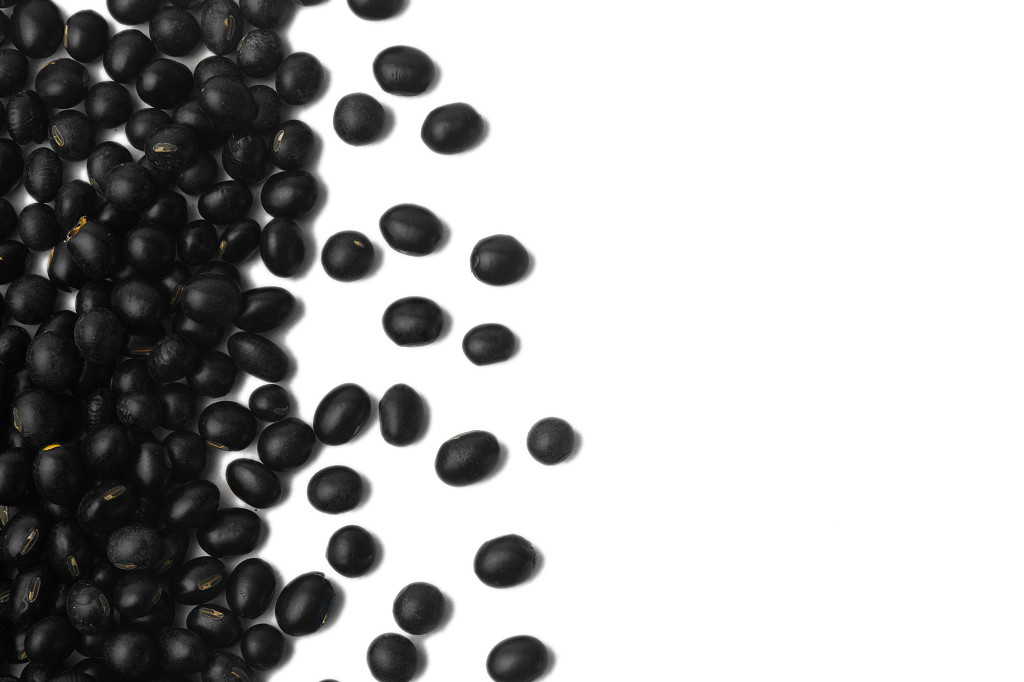 白底粮食黑豆豆子散落黑豆散落粮食谷物