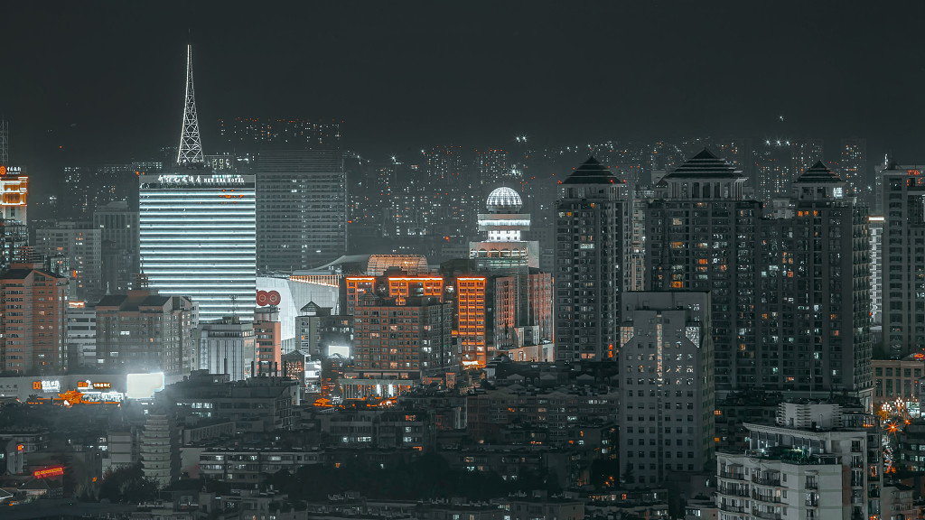 昆明市 城市夜景建筑图片 jpg