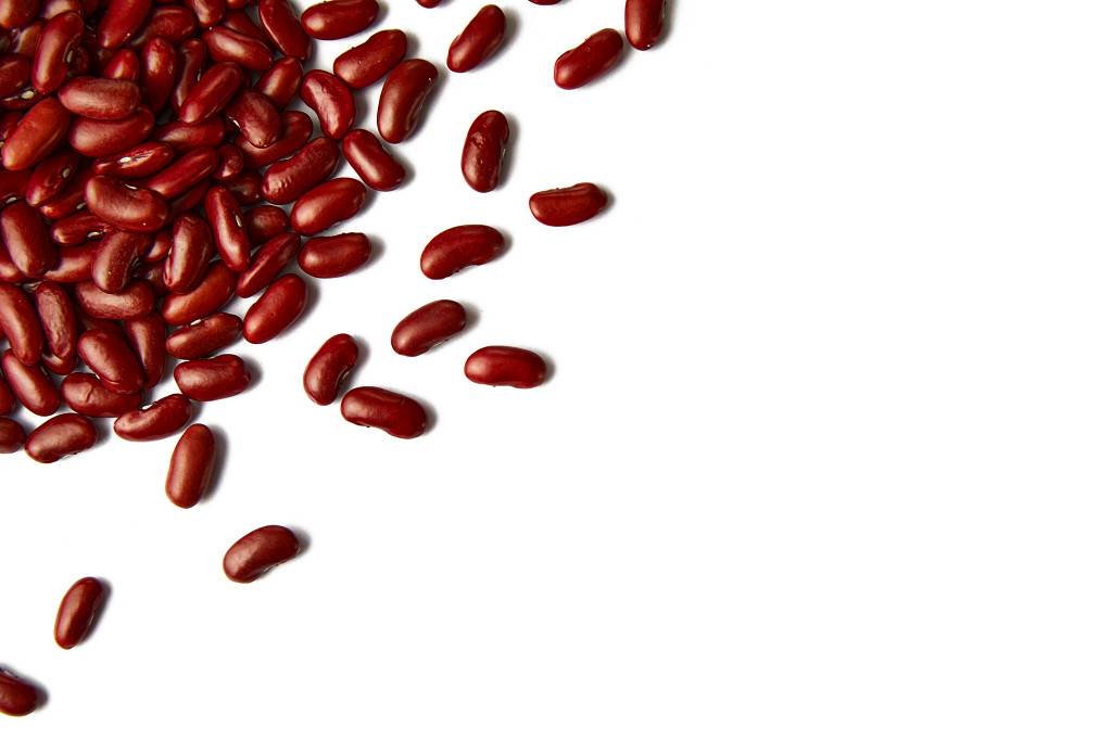 白底粮食安全珍惜粮食粮食豆子红芸豆一堆红芸豆