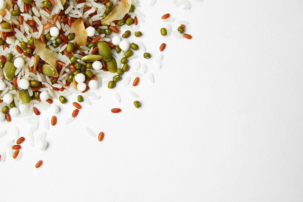 灰底散落粮食珍惜粮食粮食一堆粮食百合粥