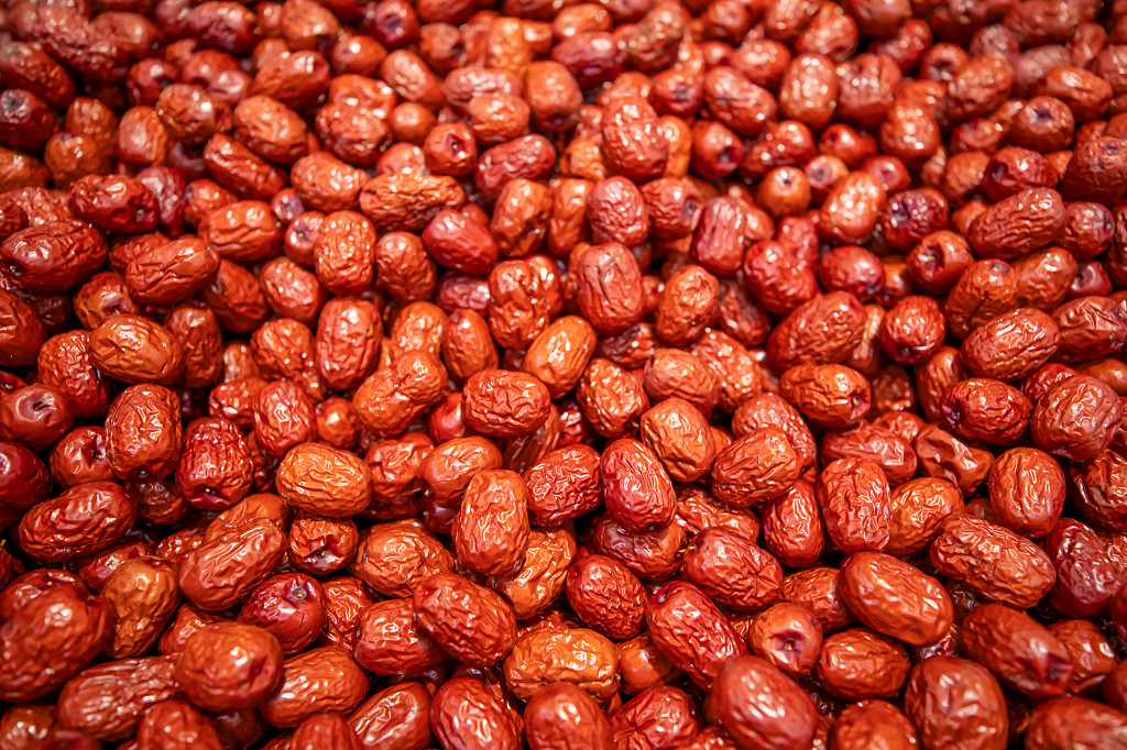 实拍粮食平铺图食品红枣大枣