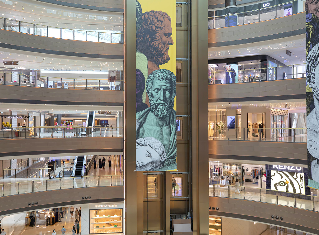 商场美陈商场多层大空间多商店画面商场内景