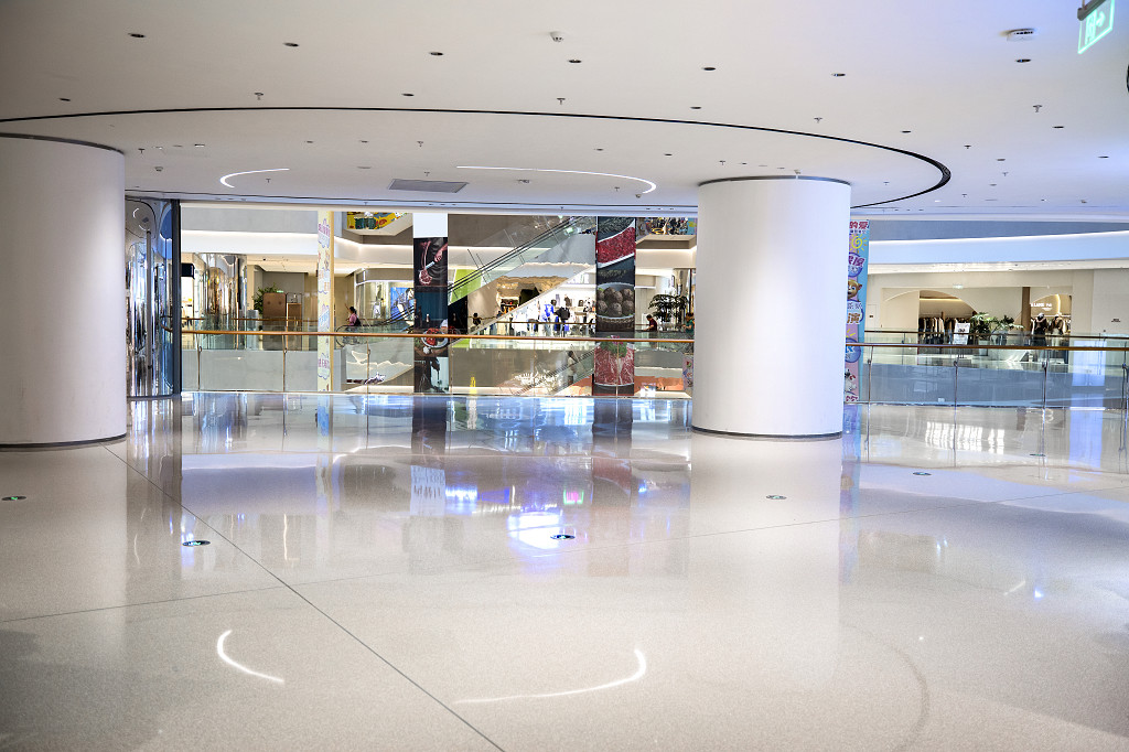 商场内景多商店画面商场走廊全景画面