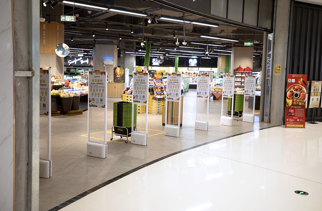超市入口店铺特写单独店铺特写超市特写