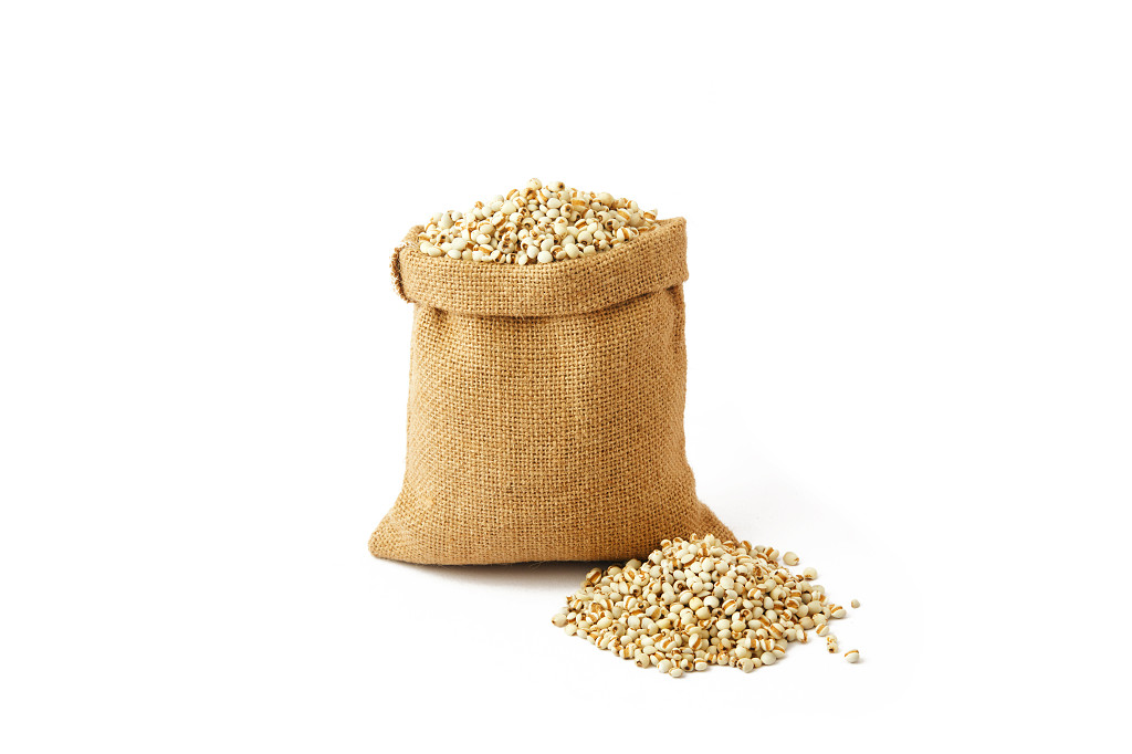 白底一袋薏米一包薏米米粒薏米一堆薏米