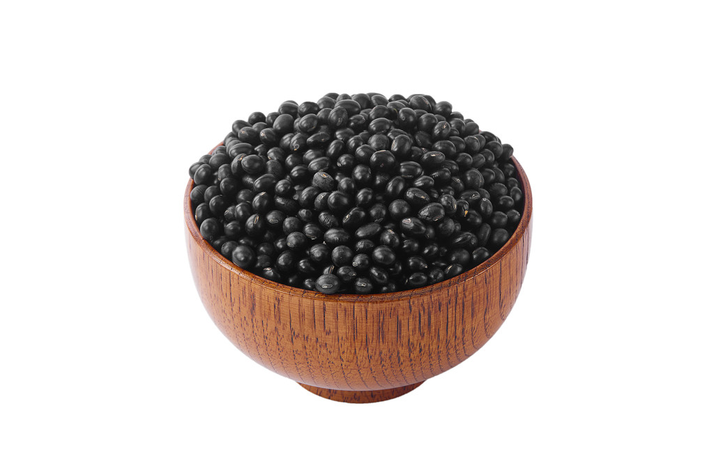白底木碗黑豆一碗黑豆