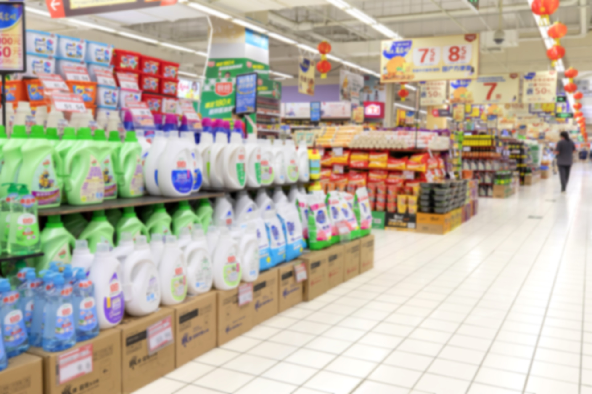 超市内景超市超市货架大空间画面