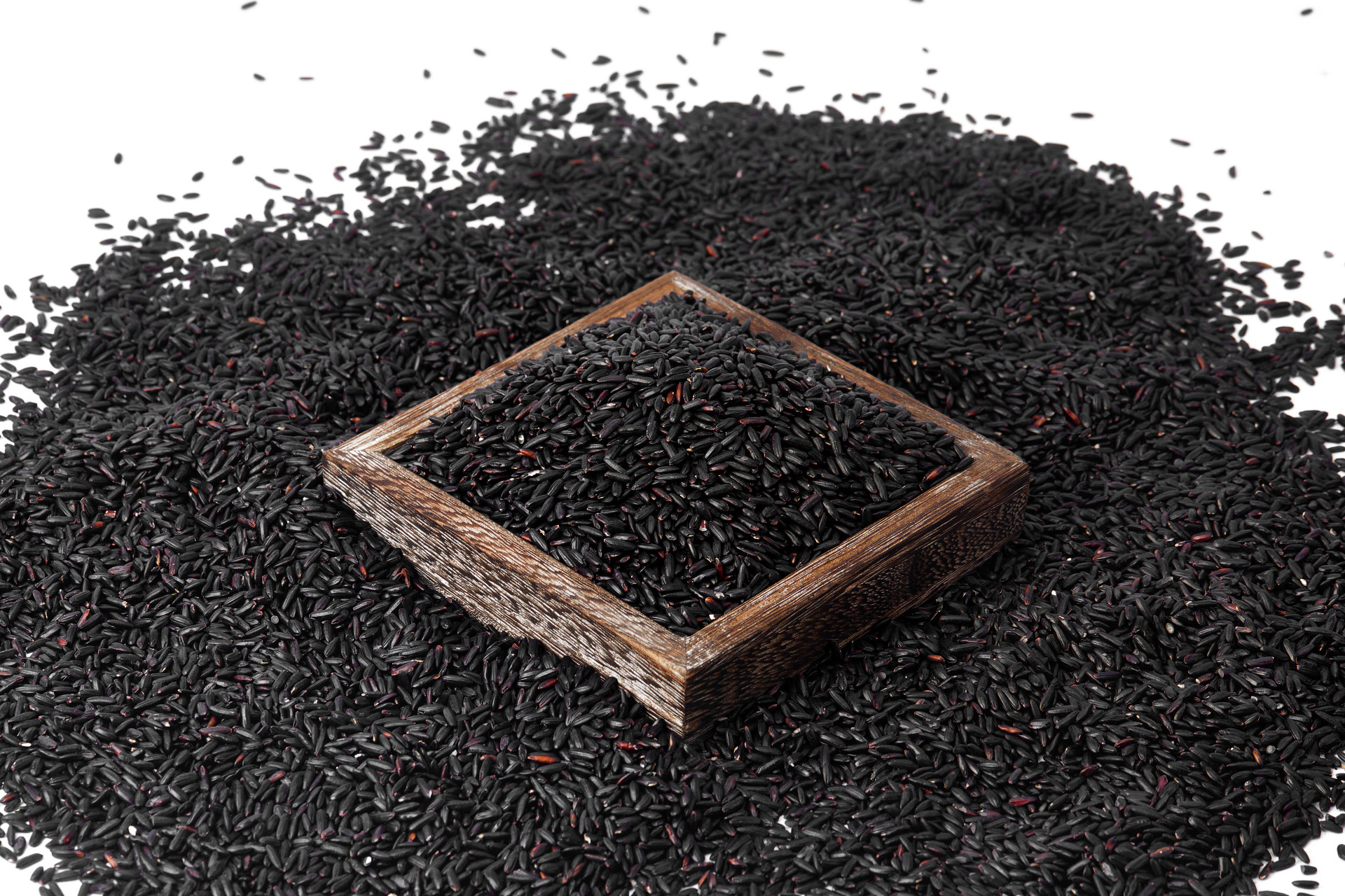 实拍平铺黑米木盒黑米一盒黑米一盒粮食