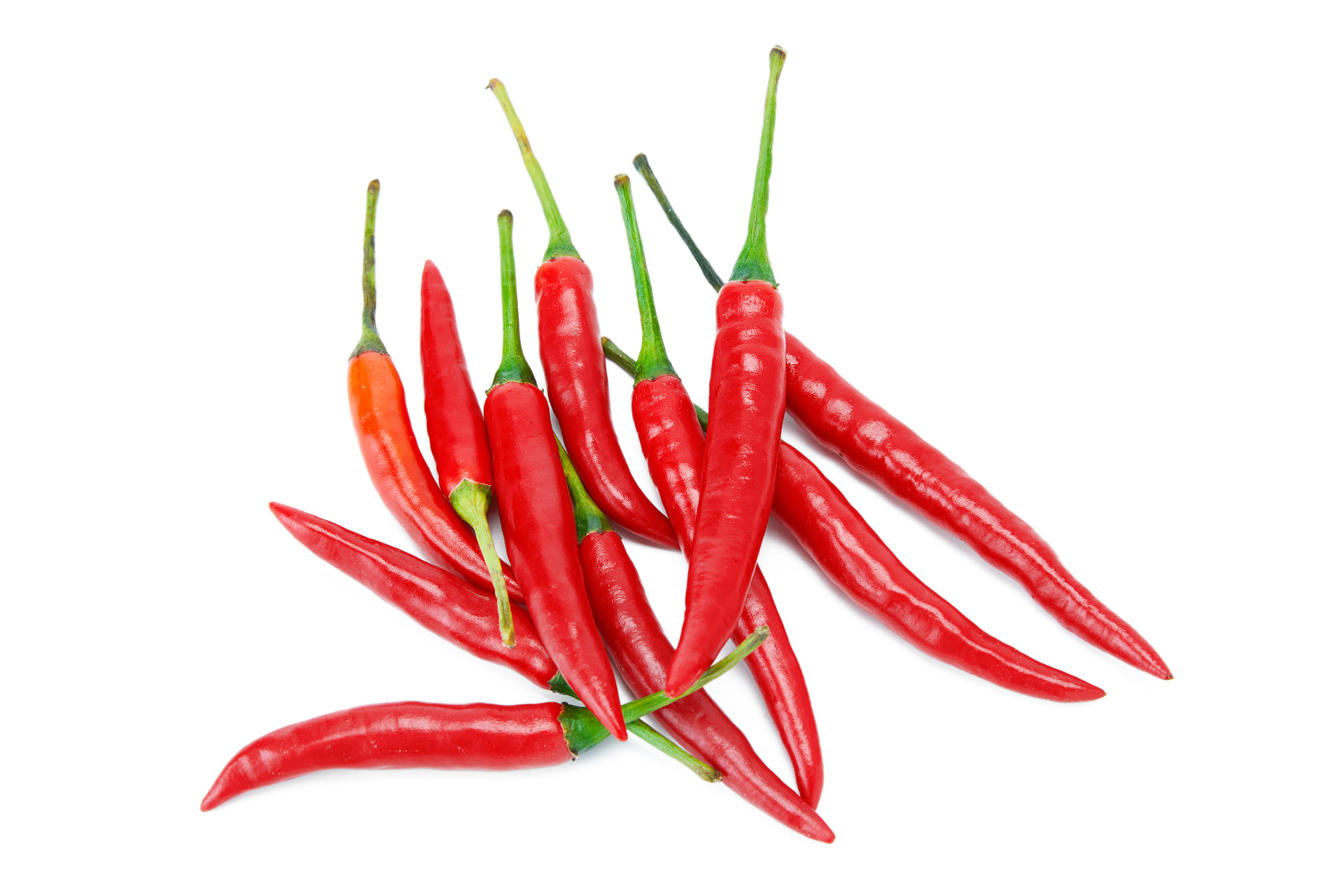 白底蔬菜几根辣椒一堆辣椒辣椒尖椒红辣椒