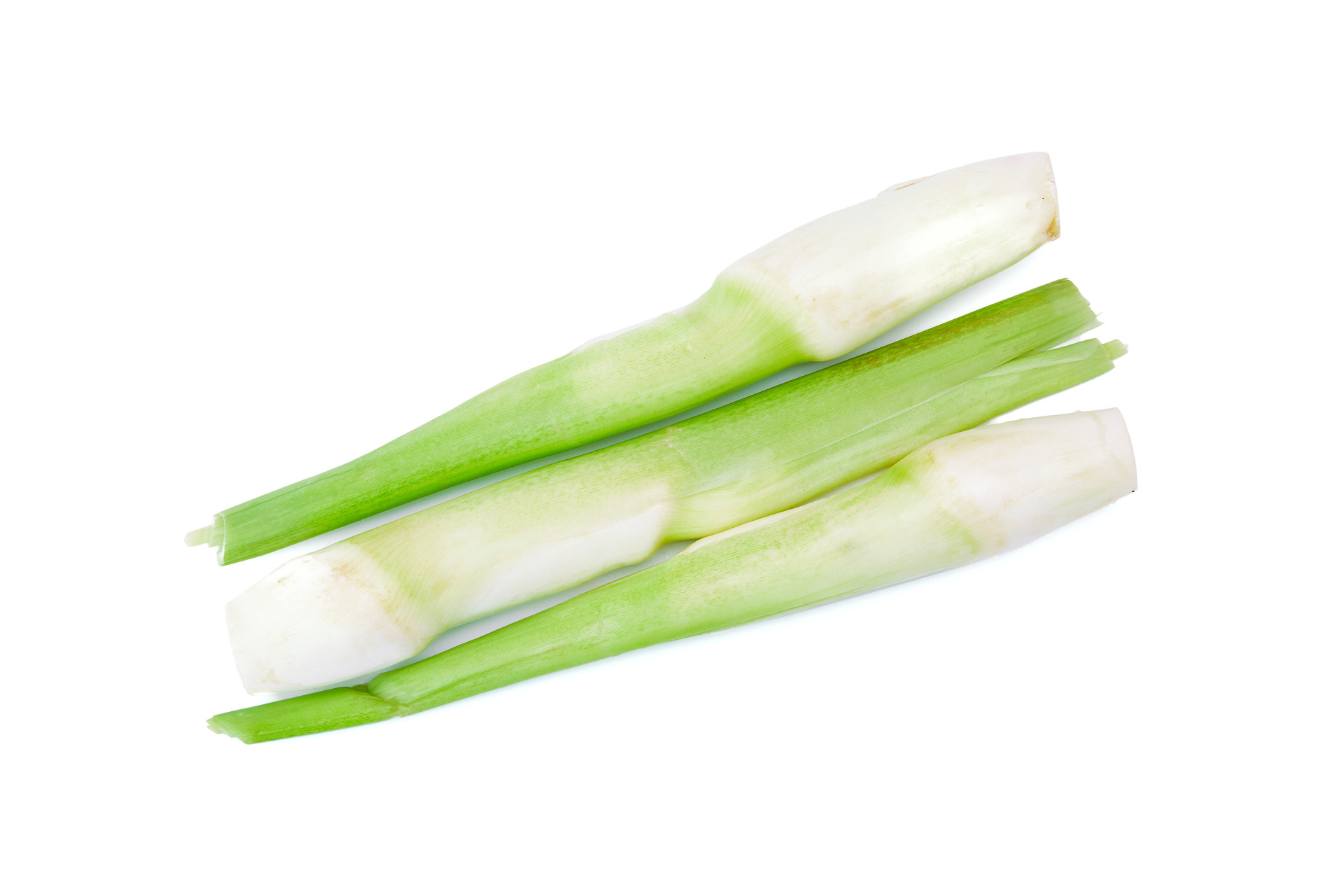 俯视图白底蔬菜新鲜蔬菜茭白三根茭白