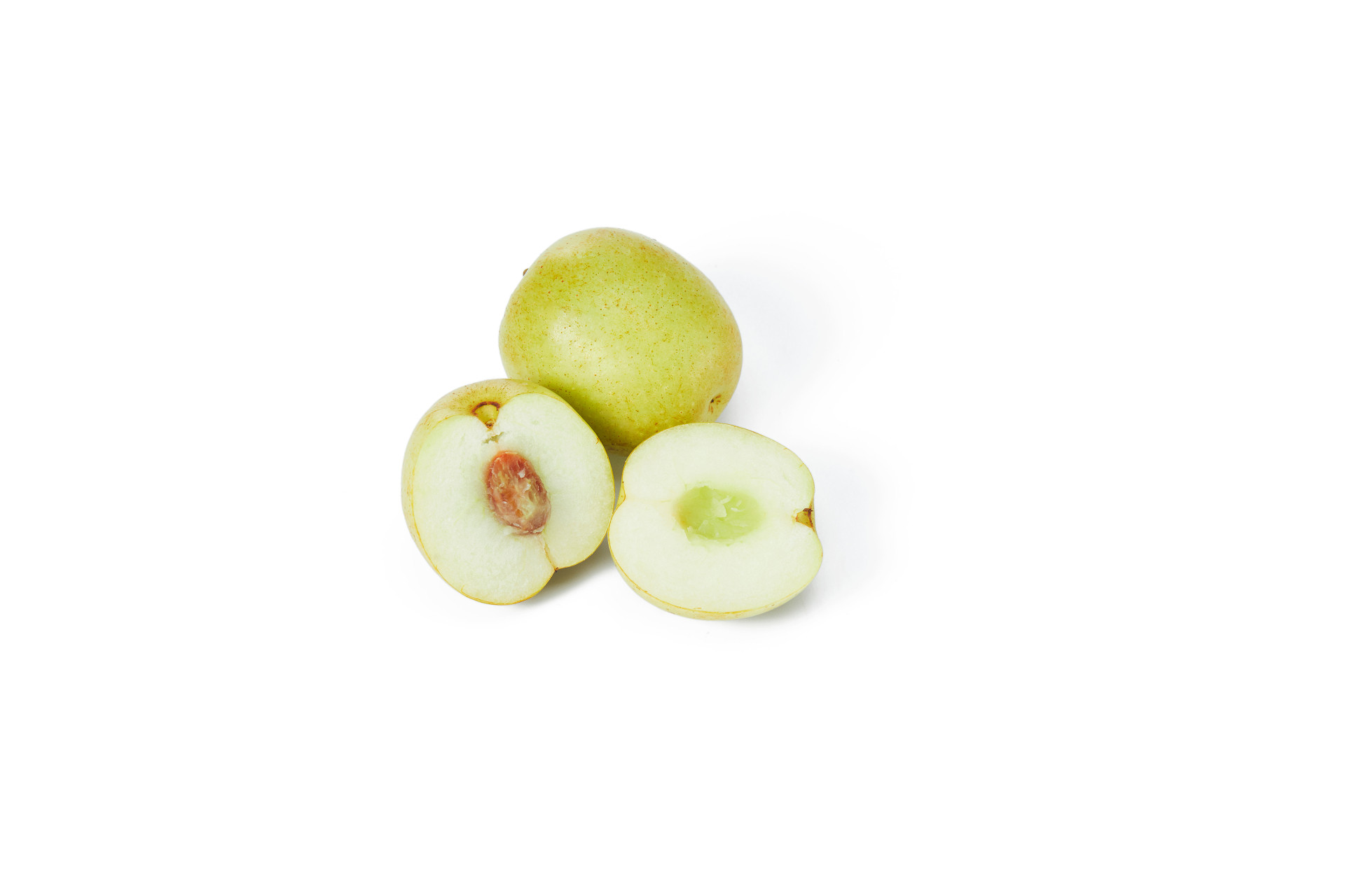 白底水果枣鲜枣枣子大枣冬枣切开冬枣切开鲜枣