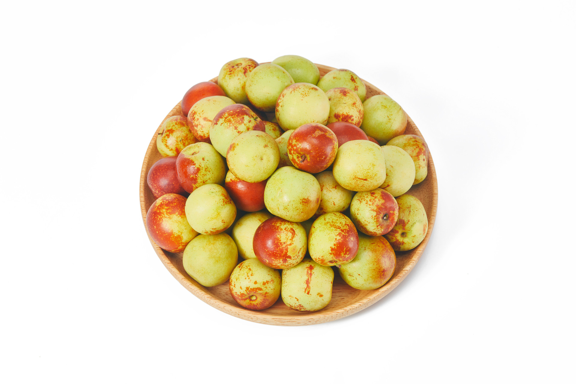 白底木盘一盘冬枣枣鲜枣枣子大枣冬枣