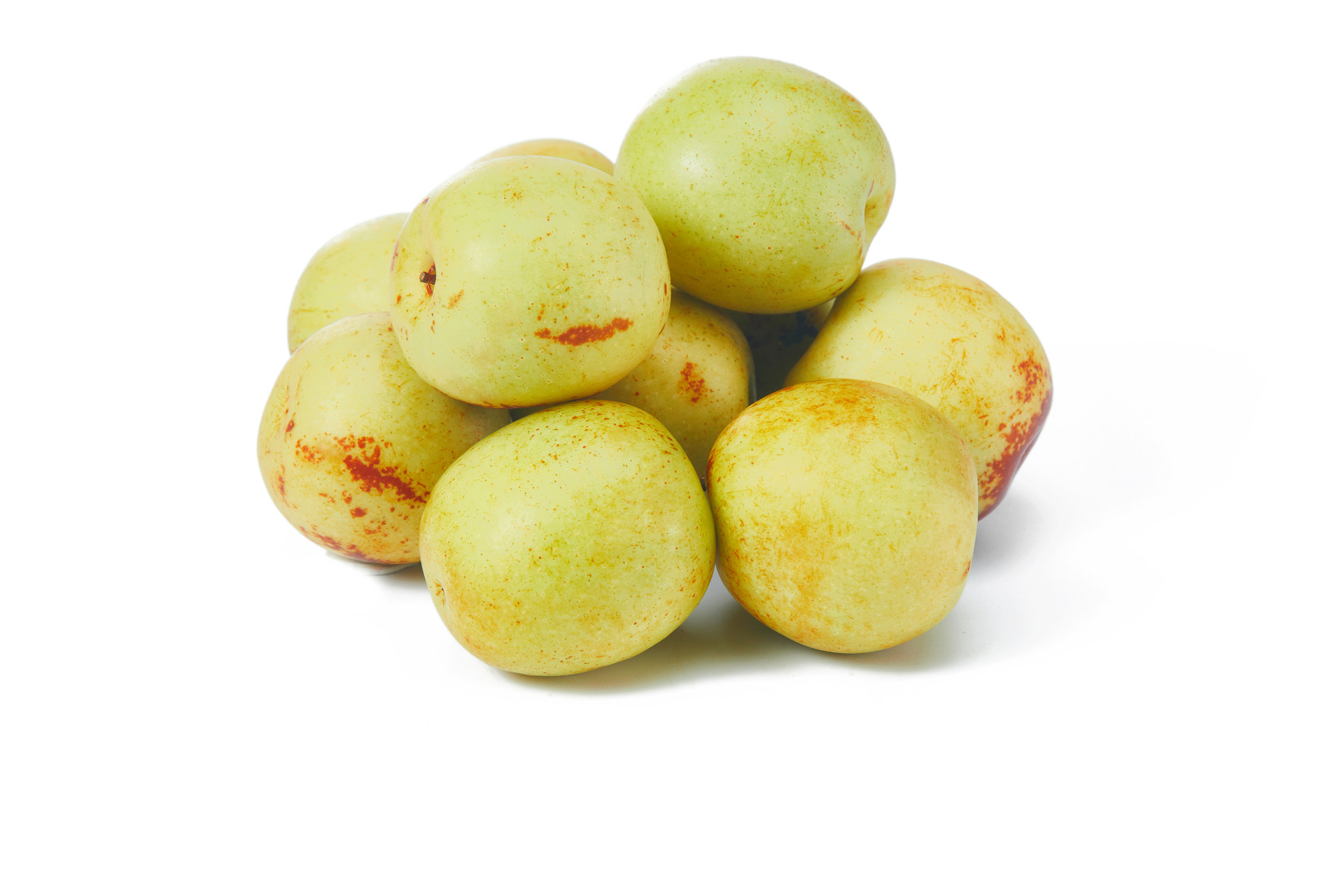 白底水果一堆冬枣枣鲜枣枣子大枣冬枣