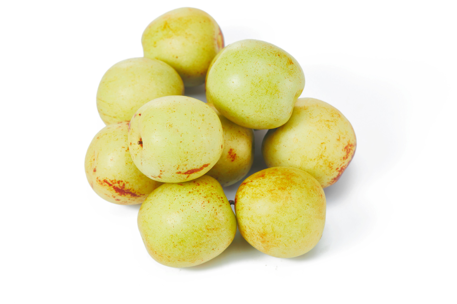 白底水果一堆冬枣一堆鲜枣枣鲜枣枣子大枣冬枣