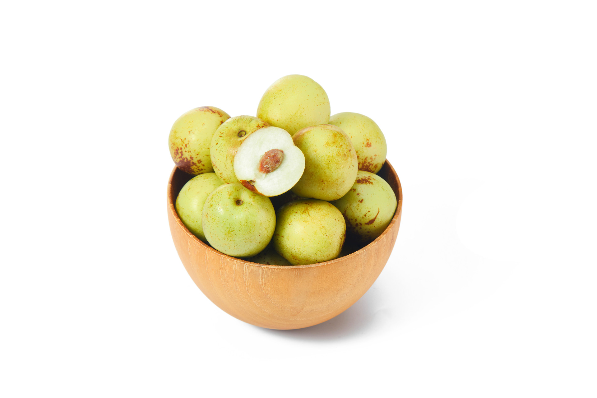 白底木碗枣鲜枣枣子大枣冬枣一碗冬枣切开冬枣