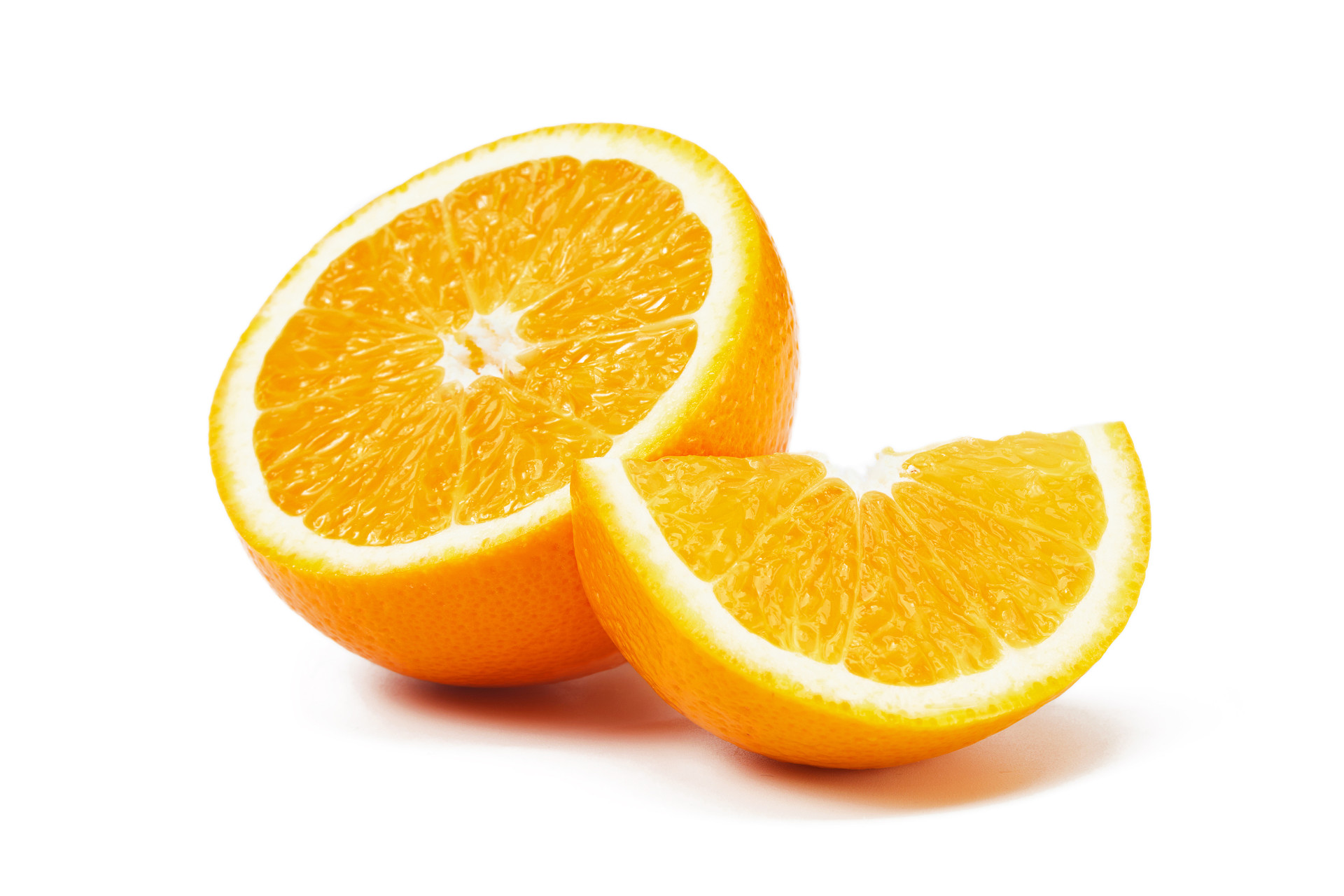 白底水果橙子切开橙子半个橙子切块橙子