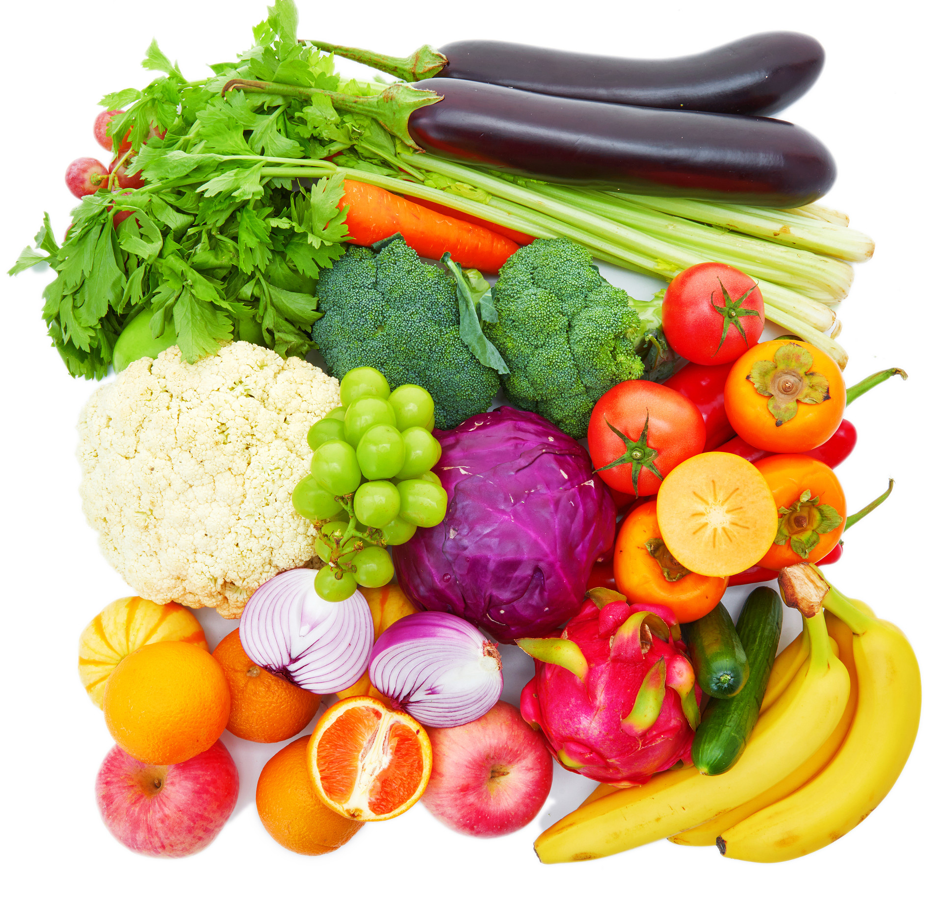 白底果蔬组合蔬菜水果