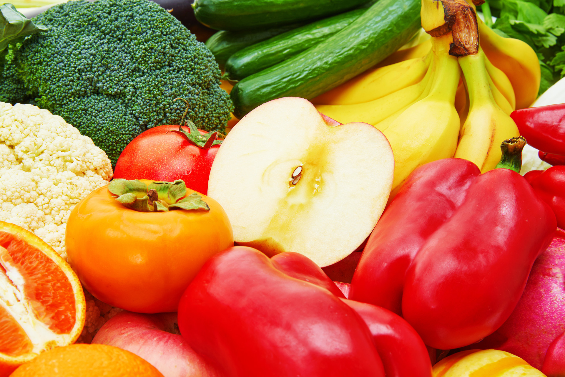 平铺果蔬组合蔬菜水果苹果青椒