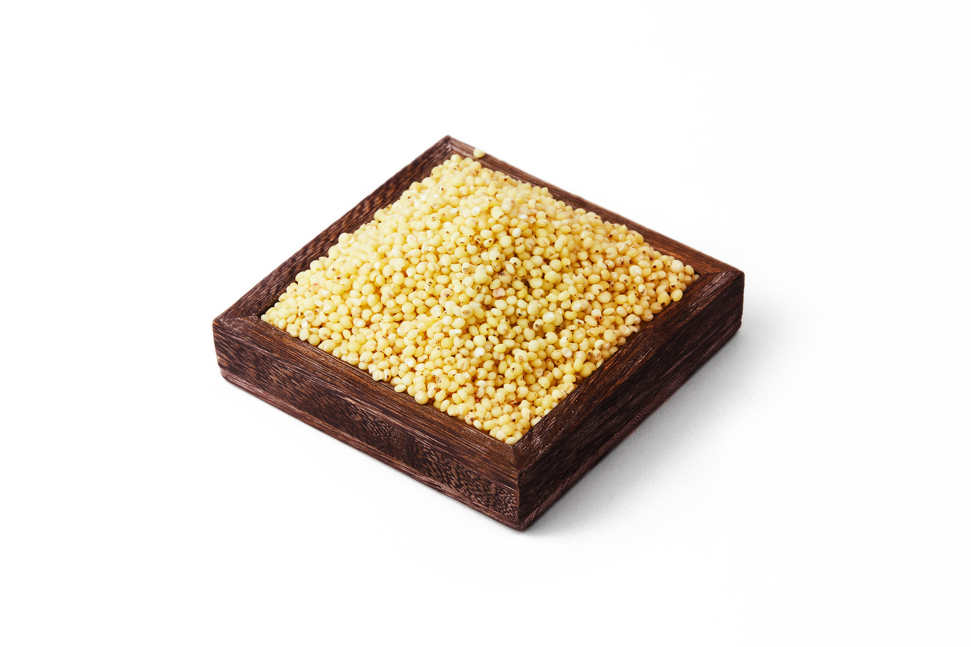 白底一盒高粱米木盒高粱米一盒粮食
