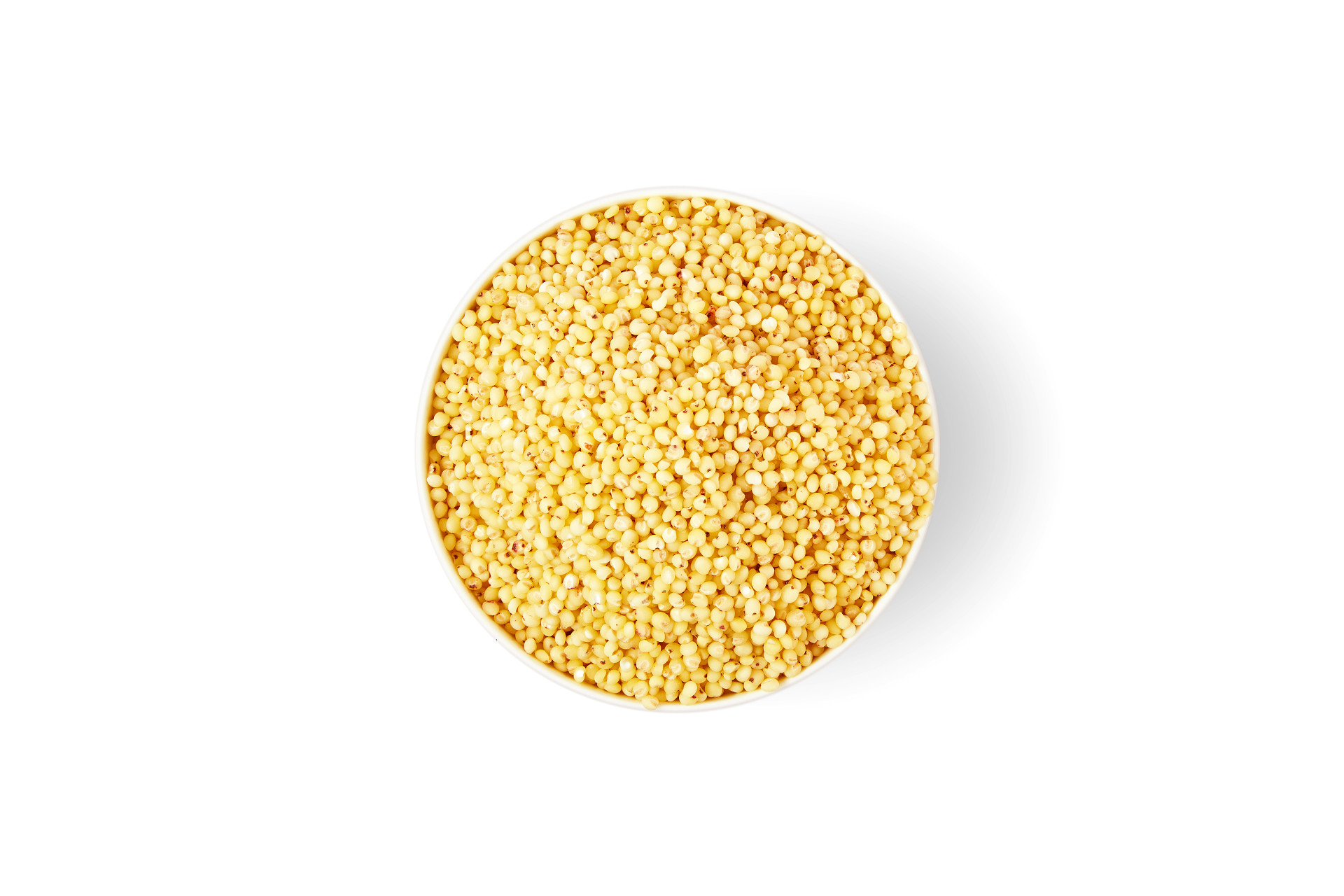白底俯视图白碗一碗高粱米高粱米一碗粮食