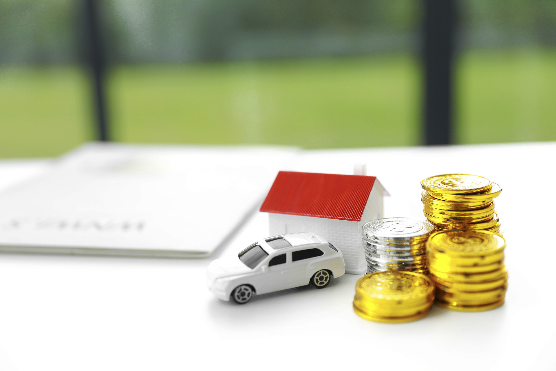 家庭房屋金币银币理财房子模型金融投资汽车模型